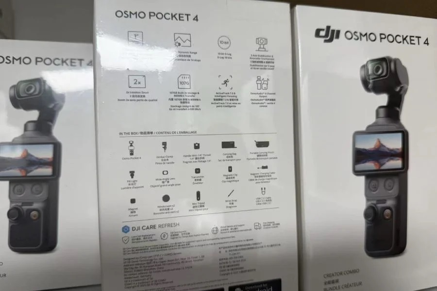 Dji Osmo Pocket 4 lộ diện rõ nét, giữ nguyên cảm biến, có thêm bộ nhớ trong, bản combo ngập phụ kiện