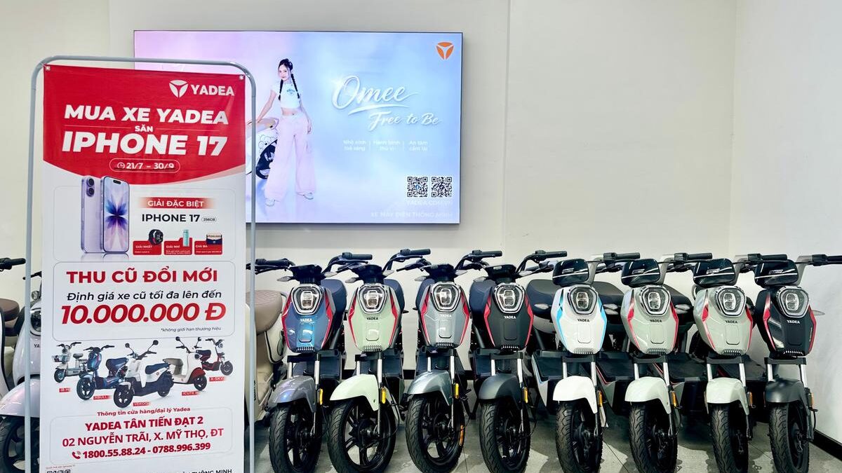 Mua xe máy điện YADEA mùa tựu trường, cơ hội nhận iPhone 17 cùng 20.000 phần quà
